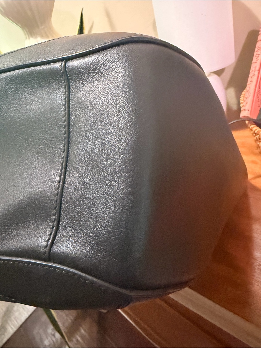Ulla Johnson Black Leather Tote Bag with Tan Tassel - Picture 4 of 6